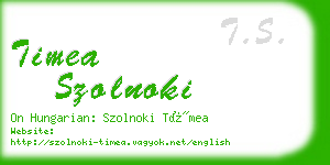 timea szolnoki business card